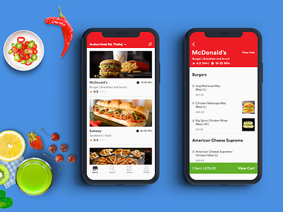 Food Delivery App Design - Restaurant Listing Screen android app delivery design food iphone mobile ondemand restaurant screen ui ux