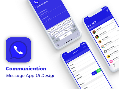 Message App Ui Design android app app branding chat app creative icoderz ios ios 11 ios12 iphonex logo media message app mobile social typography ui ui ux ux design vector