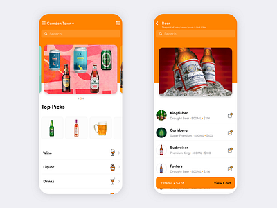 Liquor Delivery App UI Design android app app creative deliver delivery delivery app delivery service design fooddelivery ios liquor liquor delivery mobile