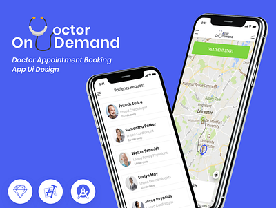 On - Demand Doctor Appointment Booking App Ui android app appointment booking concept doctor ios ios13 mobile design mobileapp ondemand photoshop sketch