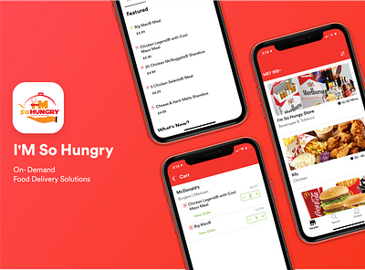 I'M So Hungry - On-Demand Food Delivery App android appdesign concept delivery app design food app fooddelivery icoderz ios logo mobile mobile ui mobileapp on demand app on demand delivery app ui uiux ux