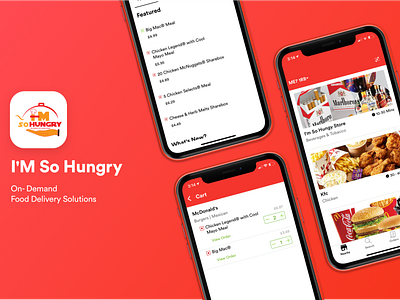 I'M So Hungry - On-Demand Food Delivery App android appdesign concept delivery app design food app fooddelivery icoderz ios logo mobile mobile ui mobileapp on demand app on demand delivery app ui uiux ux