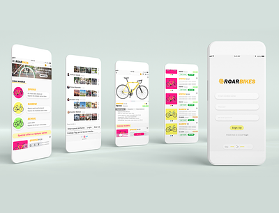 Udemy project - Roar Bikes Mobile app ui