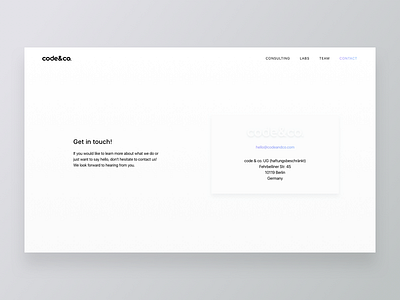Minimal Contact Page