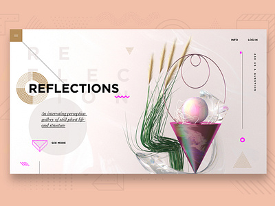 Reflections - 3D & Ui 3d abstract c4d color design graphic design typography ui