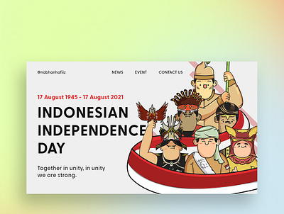Indonesian Independence Day Event UI design illustration ui vector