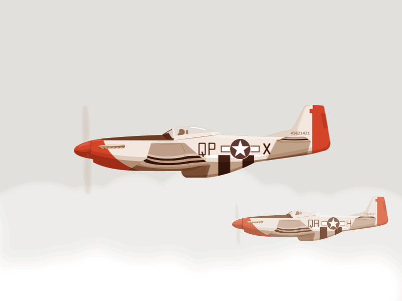 Mustangs aircraft animated clouds fighter fly illustration mustang p 51 plane sketch 3 ww2
