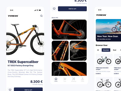 TREK Workshop - Mobile Webshop App UI/UX app branding design graphic design ui ux