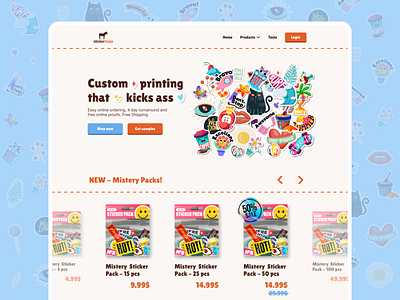 Sticker shop - StickerMule webshop redesign app branding design graphic design illustration typography ui ux