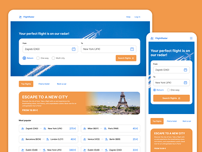 FlightRadar - Web Flight Tracking Agency UI/UX design app branding design graphic design ui ux