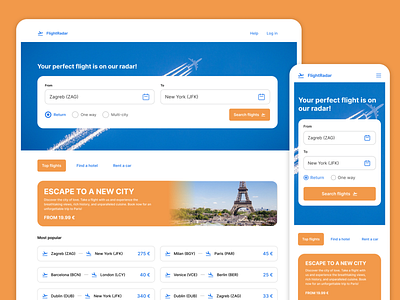 FlightRadar - Web Flight Tracking Agency UI/UX design