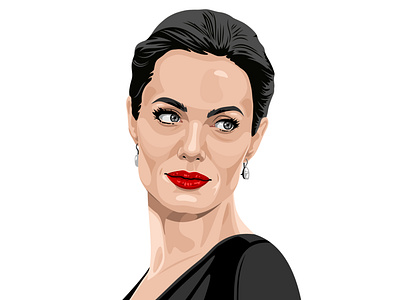 Angelina Jolie vector portrait angelina branding design illustration jolie portrait art typography ui ux vector web