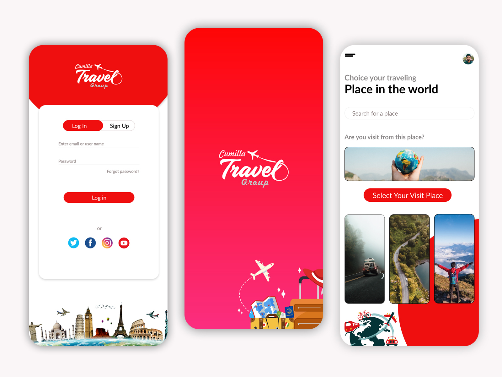 Mobile App Design in Cumilla Travel Group by Rezaul Hossain on Dribbble