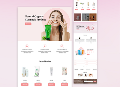 Organic Cosmetic Landing Page Design branding ui