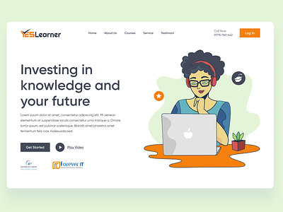E-learning website design design e learning education elearning landing landingpage learn learning online onlinelearning ui uiux webpage