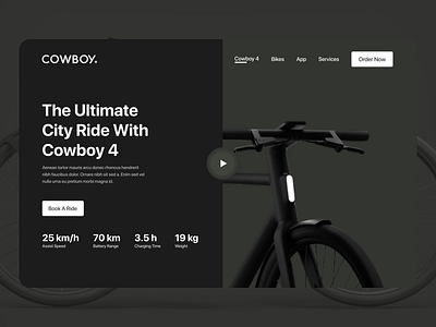 E-Bike Website Design, Cowboy bikes