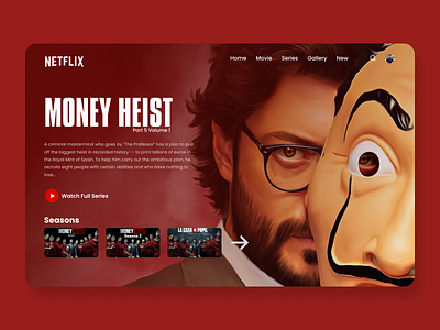 Money Heist Website Design Concept