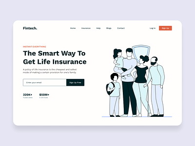 Fin-tech website animation branding design finance fintech illustration insurance insuranceweb landingpage lifeinsurance ui uiux webpage website