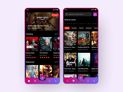 Movie Mobile App Design app design designconcept download movie mobile app movie movieapp ui uiux watchmovie