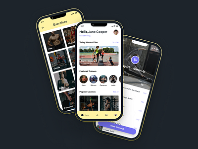Online Fitness App UI Design app app design design fitness fitness app gym gym app ui uiux workout app