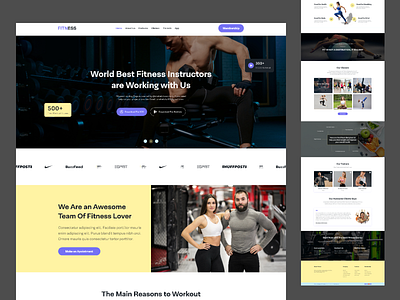 Online Fitness Landing Page Ui Design