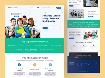 Khan Academy Landing Page Redesign. E-learning design e-learning khanacademy landingpage online learning redesign ui uiux ux website