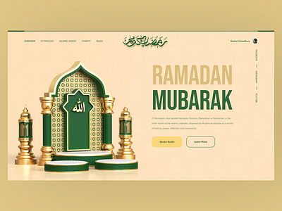 Ramadan Mubarak Web Header design header illustration landingpage ramadan ramadan mubarak ui uiux webpage website