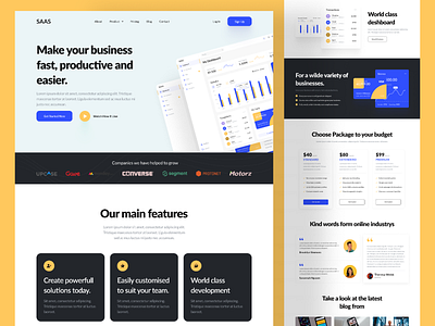 SaaS. E-commerce - Dashboard Landing Page