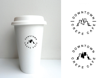 Downtown Crepe Cafe Logo branding identity logo