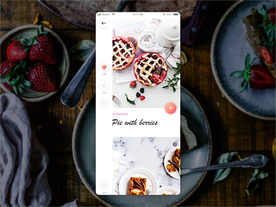 Recipe App Screen. Concept app cook dark design flat food ios light redesign ui