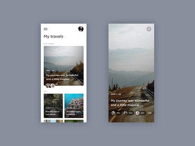 Travel App Screens. Concept app dark design flat ios social ui uiux ux