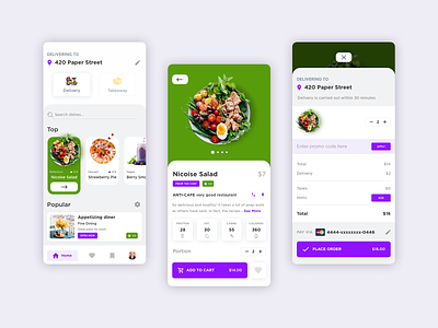 Delivery App. Concept app cook design flat food ios light ui