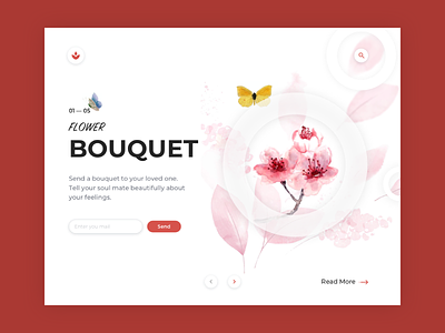 Flower Bouquet 2.0 app branding design flat graphic design landing light ui web