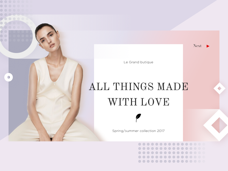 In fashion - in love geometric shop light ecommerce cover pastel flat style ui lookbook web fashion
