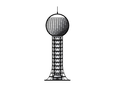 Sun Sphere | Knoxville architecture illustration line illustration vector illustration