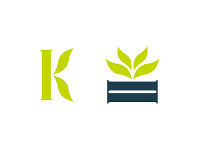 K + Plant k letter logo loo design monogram