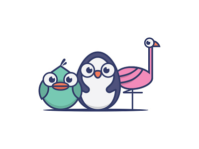 Critters birds branding cute fun logo