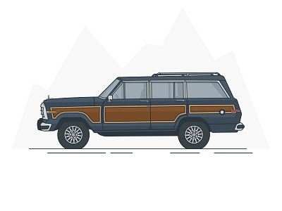 Wagoneer icon illustration realistic vector art