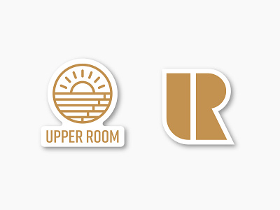 Upper Room Stickers brand clean log design logo simple sticker stickers