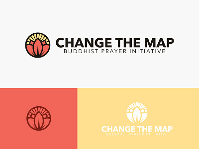 Change The Map brand identity branding buddha buddhist change logo logo design lotus positivity rays world