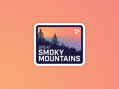 Great Smoky Mountains badge gradient mountains nature park smoky sticker