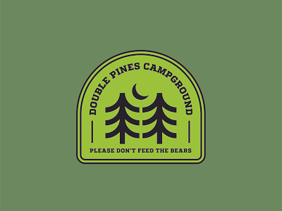 Double Pines Badge badge logo brand brand identity branding camp badge camping logo design logo logo design logo designer logo identity wilderness logo