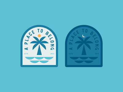 A Place To Belong - Badges badge badge design beach brand brand identity branding illustration logo logo design logo designer logo identity palm palm tree surf vector art vector illustration