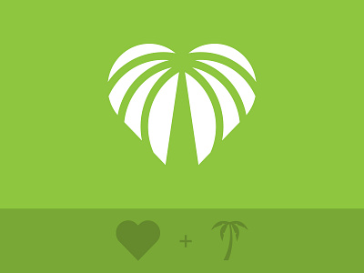 Heart + Palm logo beach logo brand brand identity branding contractor logo design illustration landscaping logo logo logo design logo designer logo identity palm palm logo simple tree