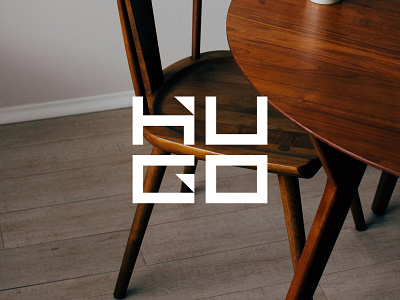 Hugo Stacked brand brand identity branding logo logo design logo designer logo identity logotype minimal modern logo typography
