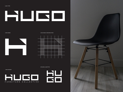Final Hugo Lockups brand brand identity branding design furniture logo logo logo design logo designer logotype minimal minimalist logo modern logo simple