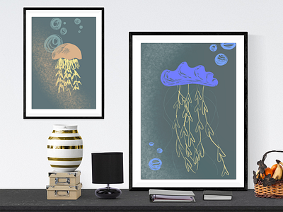 Jellyfishes art artwork design drawing graphicdesign illustration illustrator
