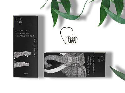 TeethMED alefant branding croco graphic design logo teeth tooth tooth paste