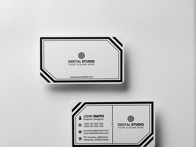 Business Card black creative businesscard white