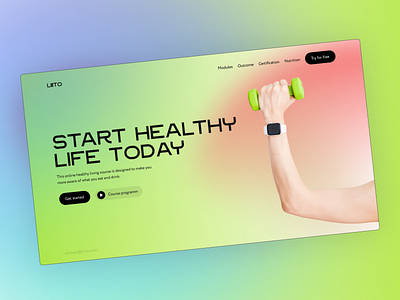 1st screen concept - Healthy life design flat illustration ui ux web website